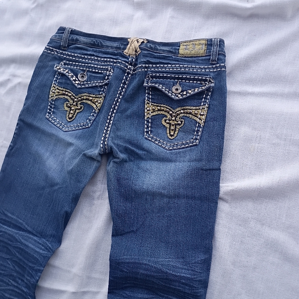L.A. Idol Jeans Size 13 Bootcut Studded Western Pocket Y2K​ - Picture 10 of 12